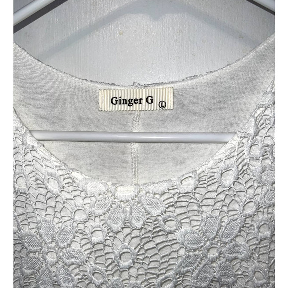 2/$15 sale! Ginger G white lace tank swing dress size L - Picture 2 of 6